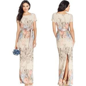 Adrianna Papell Floral Matelasse Gown In Blush from Nordstroms